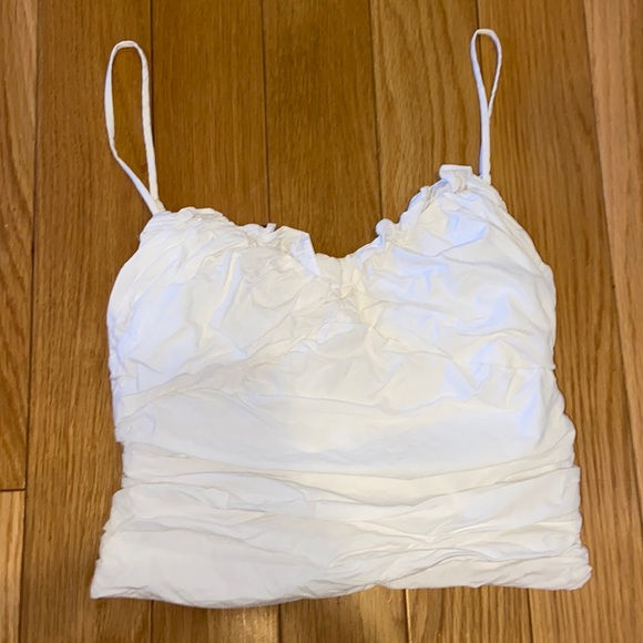 Zara white bustier style white cropped tank top - Picture 1 of 6